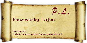 Paczovszky Lajos névjegykártya