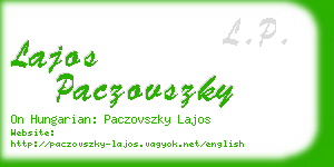 lajos paczovszky business card